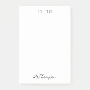 Modern A Note From Teacher Name Post It Notes