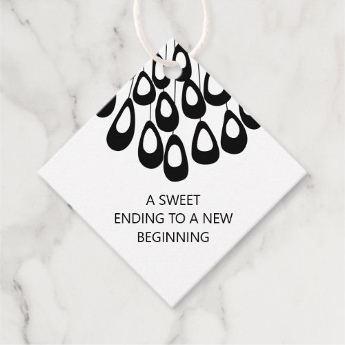 Modern A Sweet Ending to a New Beginning Wedding Favor Tags