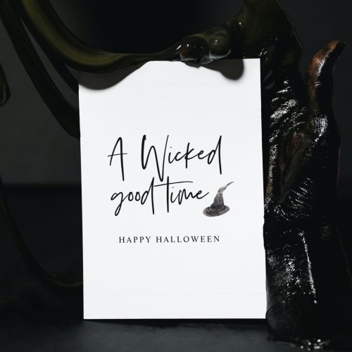 Modern A Wicked Good Time Quote  Happy Halloween Holiday Card