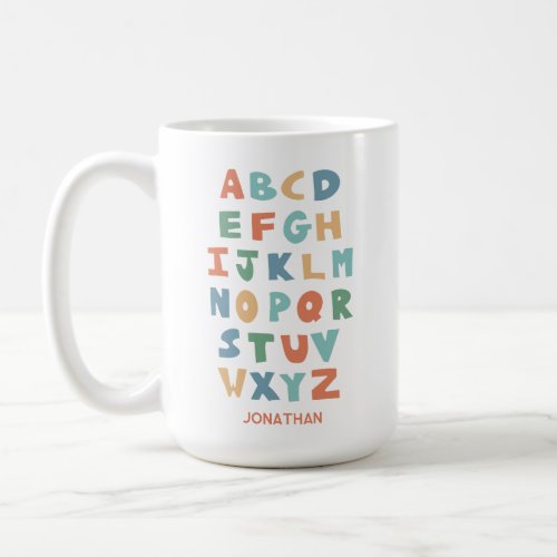 Modern ABC Alphabet Personalized Classroom Letters Coffee Mug