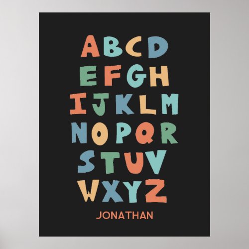 Modern ABC Alphabet Personalized Classroom Poster