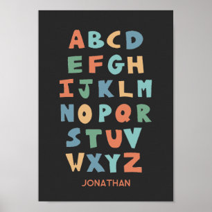 Modern ABC Alphabet Personalized Classroom Poster