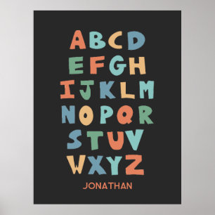 Modern ABC Alphabet Personalized Classroom Poster