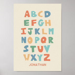 Modern ABC Alphabet Personalized Classroom Poster
