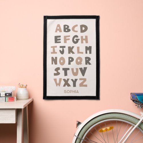 Modern ABC Alphabet Personalized Kids Art Poster Pennant