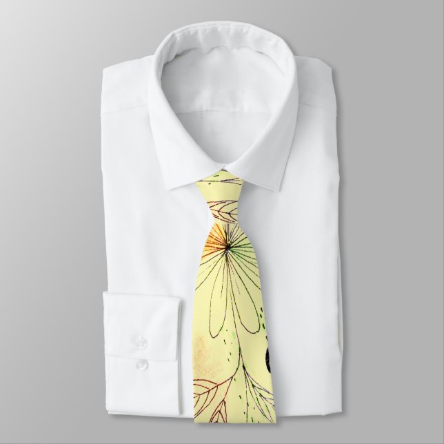 Modern Abstrac Business Pattern Yellow Neck Tie (Tied)
