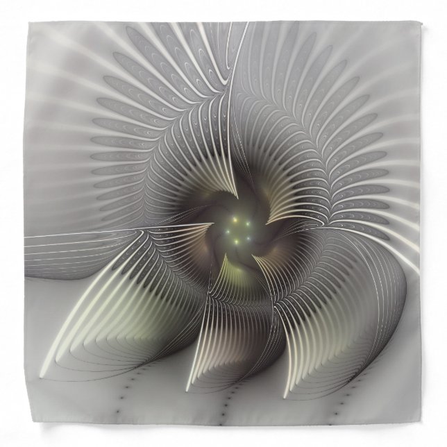 Modern Abstract 3D Shape Fractal Art Bandana (Front)