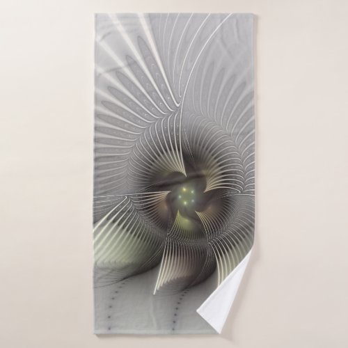 Modern Abstract 3D Shape Fractal Art Bath Towel