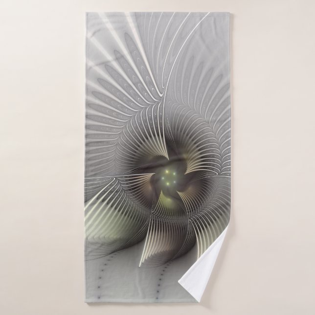 Modern Abstract 3D Shape Fractal Art Bath Towel (Bath Towel)