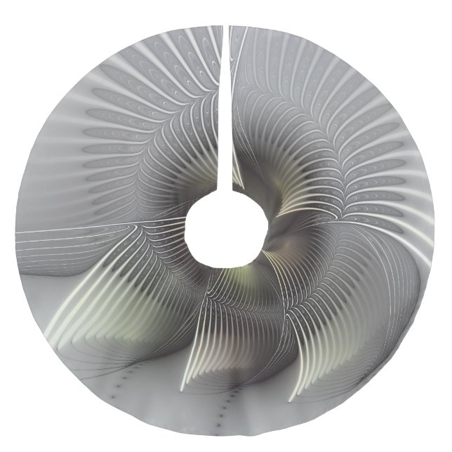 Modern Abstract 3D Shape Fractal Art Brushed Polyester Tree Skirt (Front)