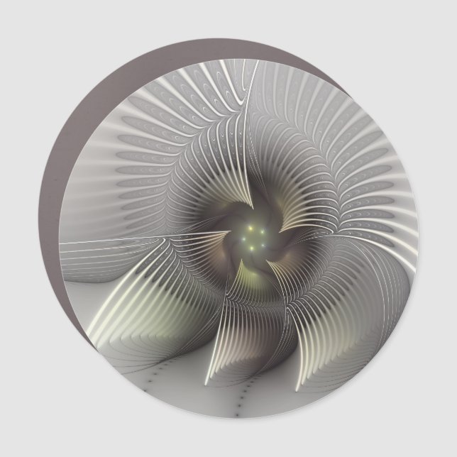 Modern Abstract 3D Shape Fractal Art Car Magnet (Front)