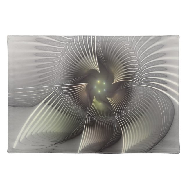 Modern Abstract 3D Shape Fractal Art Cloth Placemat (Front)