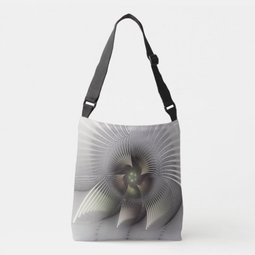 Modern Abstract 3D Shape Fractal Art Crossbody Bag