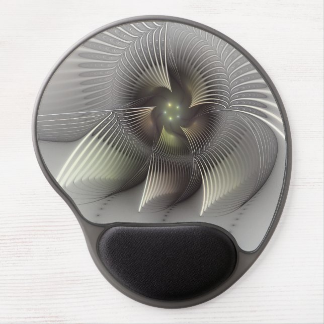 Modern Abstract 3D Shape Fractal Art Gel Mouse Pad (Front)