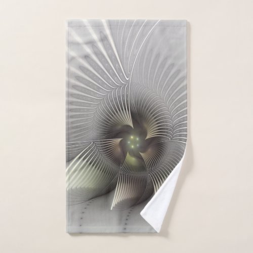 Modern Abstract 3D Shape Fractal Art Hand Towel