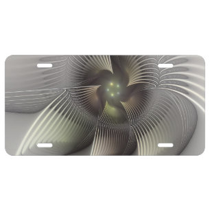 Modern Abstract 3D Shape Fractal Art License Plate