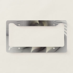 Modern Abstract 3D Shape Fractal Art License Plate Frame