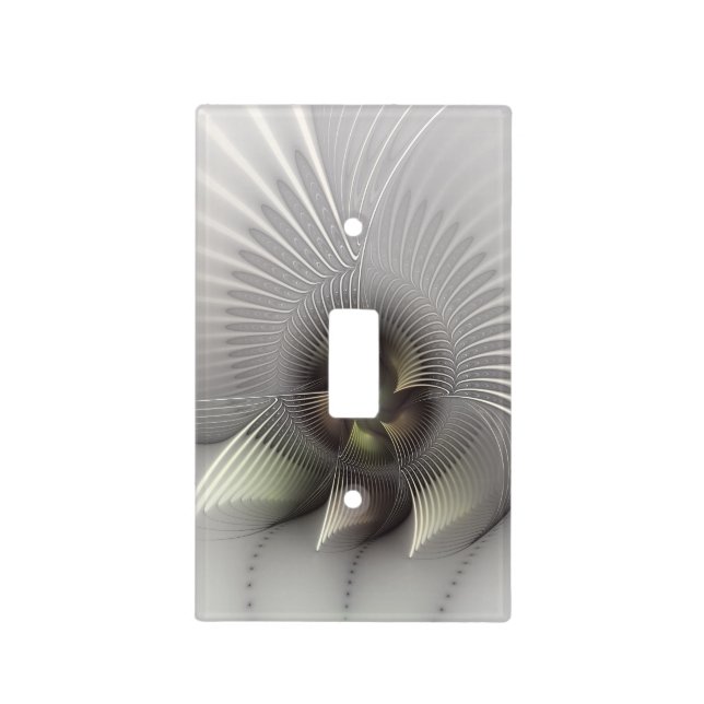 Modern Abstract 3D Shape Fractal Art Light Switch Cover (Front)