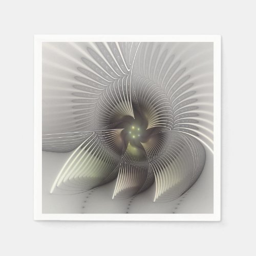 Modern Abstract 3D Shape Fractal Art Napkins