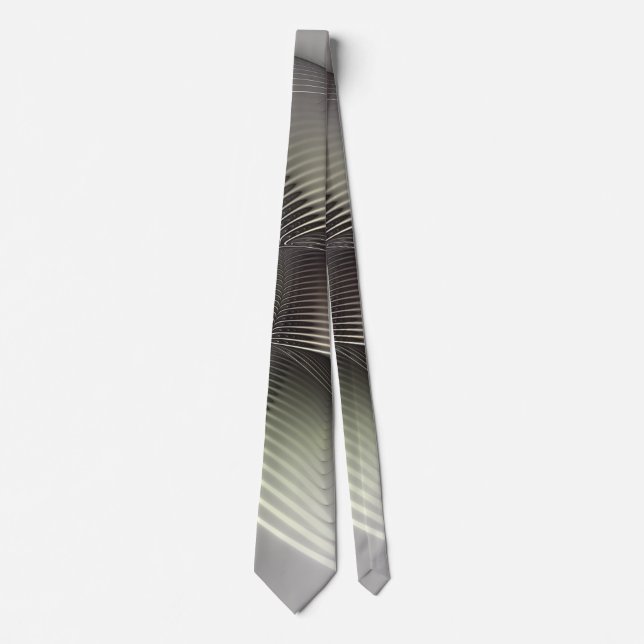 Modern Abstract 3D Shape Fractal Art Neck Tie (Front)