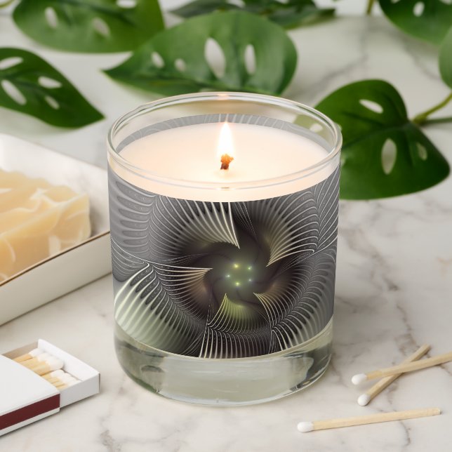 Modern Abstract 3D Shape Fractal Art Scented Candle (Lit)
