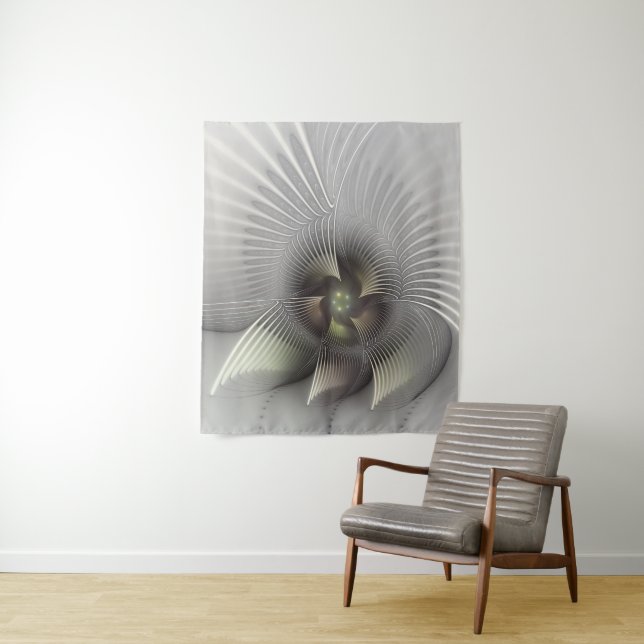 Modern Abstract 3D Shape Fractal Art Tapestry (In Situ)