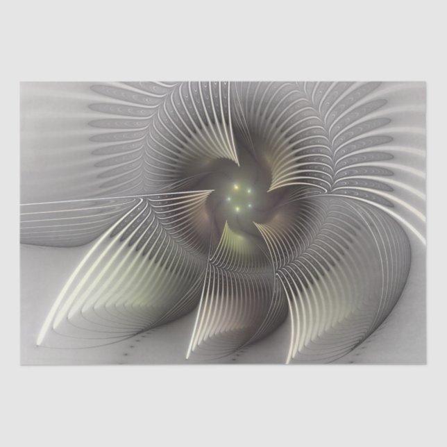Modern Abstract 3D Shape Fractal Art Tissue Paper (Front)