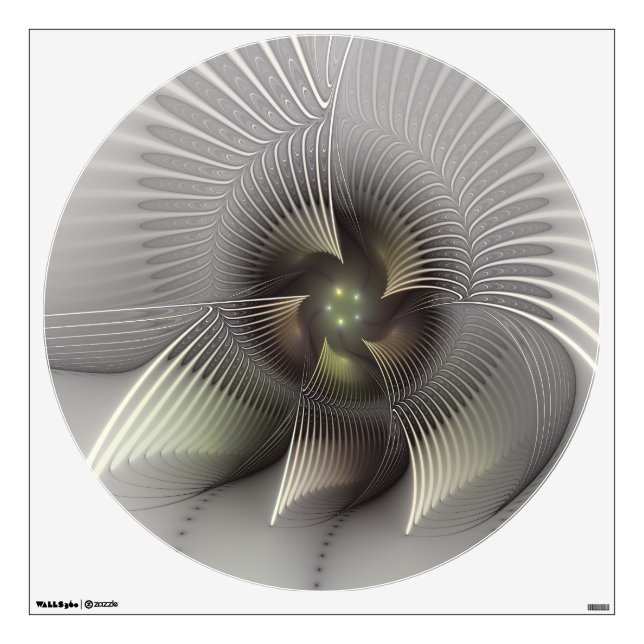 Modern Abstract 3D Shape Fractal Art Wall Decal (Front)