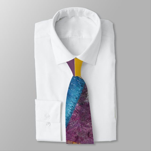 Modern Abstract Acrylic Painting Art Artist Neck Tie (Tied)