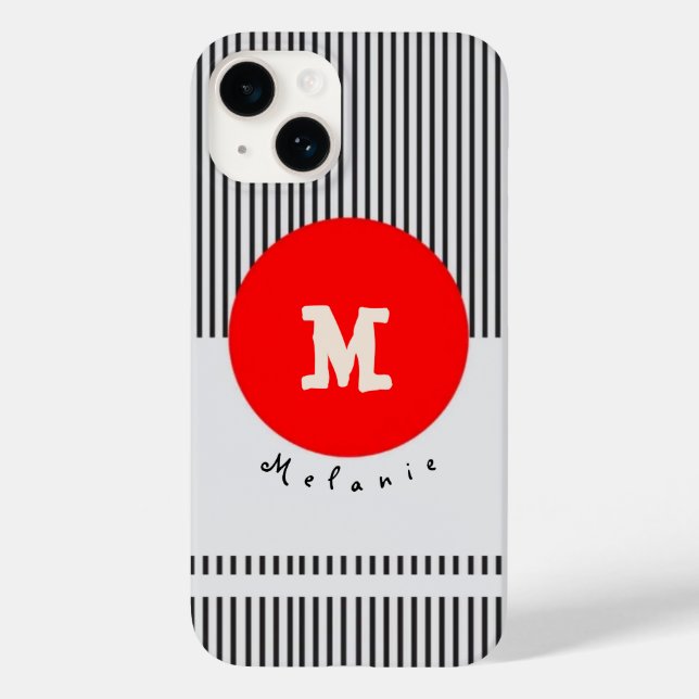 Modern abstract aesthetic minimal Monogram Case-Mate iPhone Case (Back)