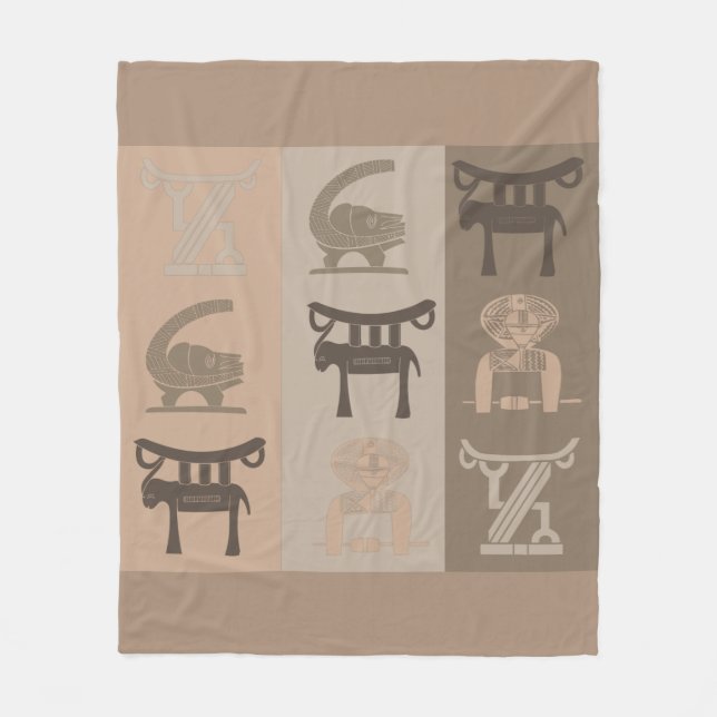modern Abstract African symbol and motifs art Fleece Blanket (Front)