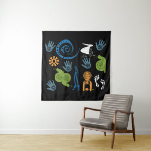 Modern Abstract African symbol and motifs art Tapestry