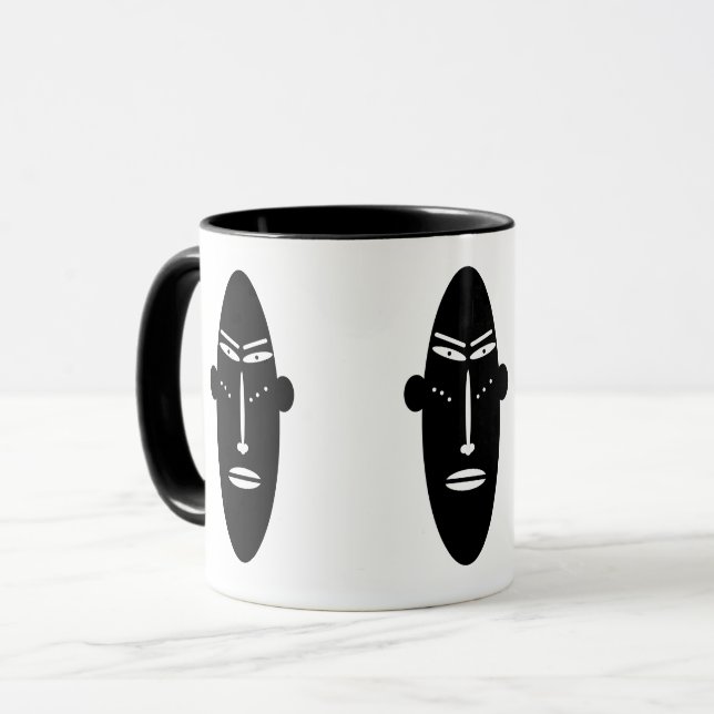 Modern abstract African tattoo face art Mug (Front Left)