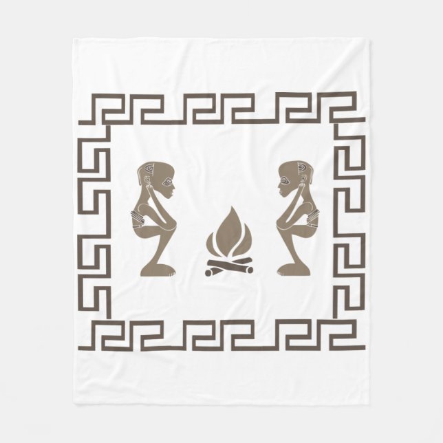 Modern Abstract African tribal art Fleece Blanket (Front)
