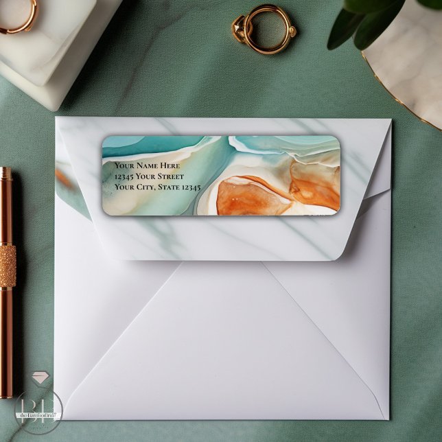 Modern Abstract Agate Jade Terracotta  Label (Creator Uploaded)