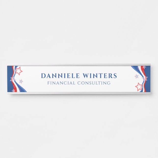 Modern Abstract American Flag Design Door Sign (Front)