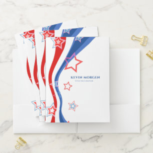 Modern Abstract American flag Stars and Stripes Pocket Folder