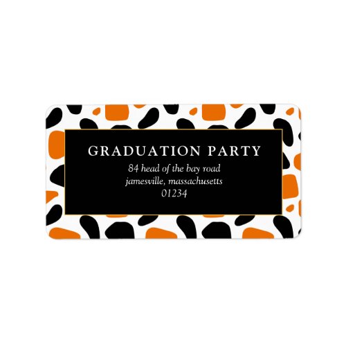 Modern Abstract Animal Print Graduation Party Label