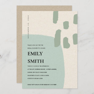 MODERN ABSTRACT AQUA BLUE BRIDAL SHOWER INVITE