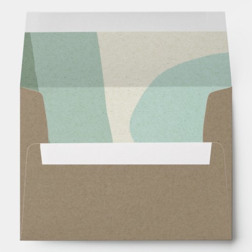 MODERN ABSTRACT AQUA BLUE KRAFT ARTISTIC ADDRESS ENVELOPE