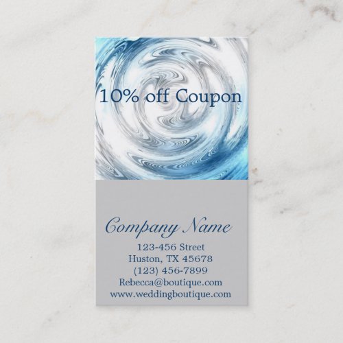 modern abstract aqua blue ripple plumber discount card