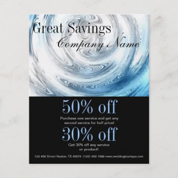 Modern Abstract Aqua Blue Ripple Plumber Flyer by heresmIcard at Zazzle