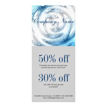Modern Abstract Aqua Blue Ripple Plumber Rack Card by heresmIcard at Zazzle