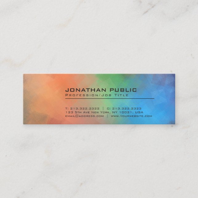 Modern Abstract Art Background Professional Plain Mini Business Card (Front)