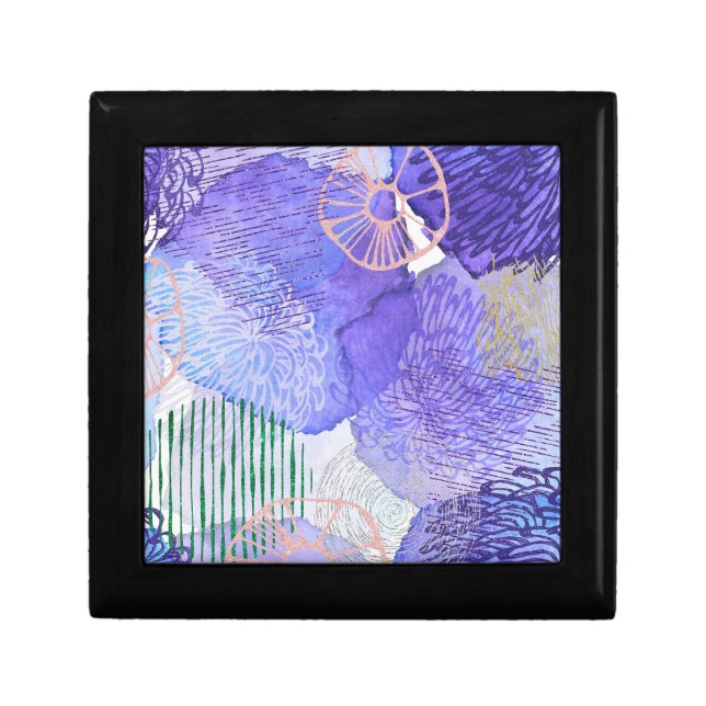 Modern abstract art blue and purple gift box (Front)
