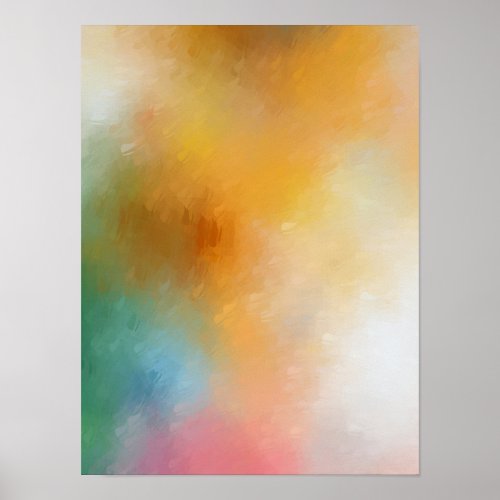 Modern Abstract Art Blue Green Pink Purple Red Poster