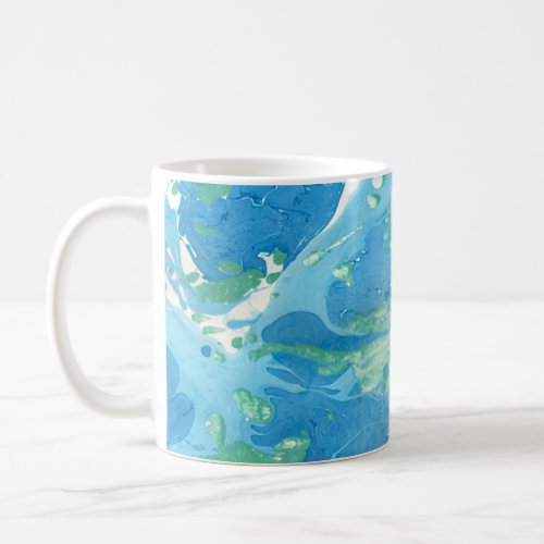 Modern Abstract Art Blue Green Template Elegant Coffee Mug