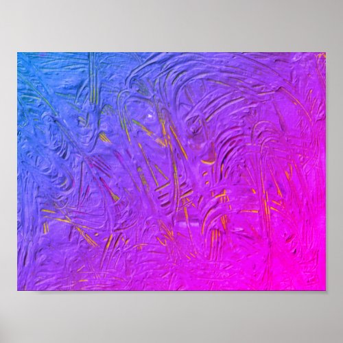 Modern Abstract Art Blue Red Purple Pink Yellow Poster