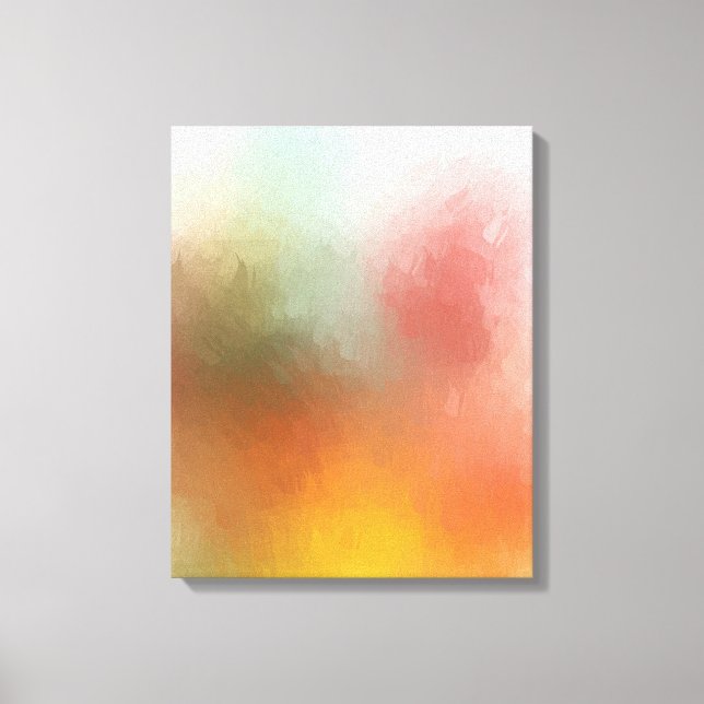 Modern Abstract Art Blue Red Yellow Purple Green Canvas Print (Front)