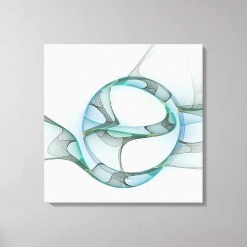 Modern Abstract Art Blue Turquoise Gray Triptych Canvas Print